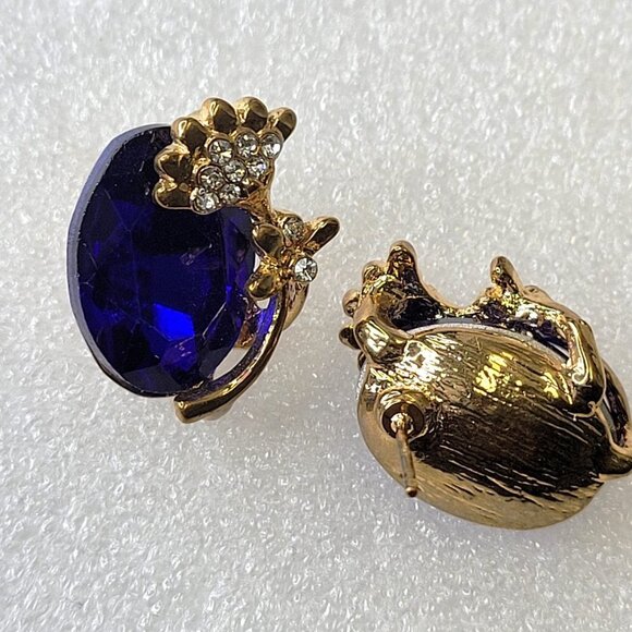 Oval Blue Fashion Crystal Faceted Earring - Picture 8 of 15